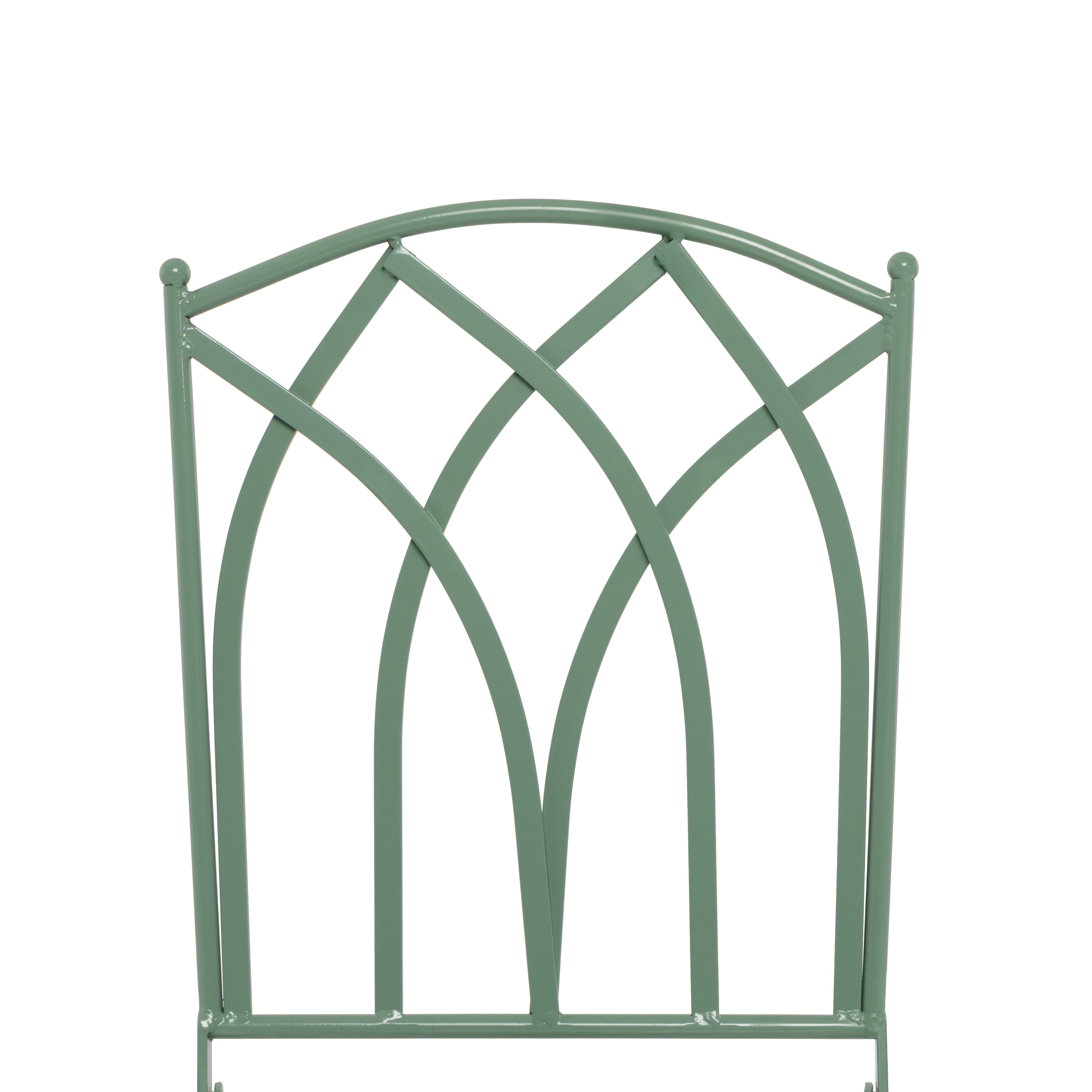 VESTIAMO CASA GIARDINO - Set giardino Bistrot tavolo rotondo 60 cm e 2 sedie pieghevoli in metallo Verde